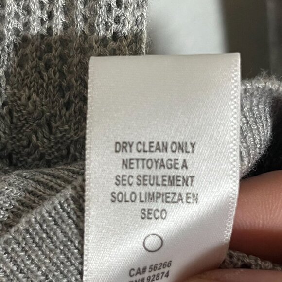 Ella Moss Gray Long Sleeve Knit Sweater With Intricate Pattern Textured Design S - Picture 7 of 9